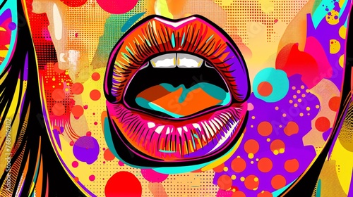 lips in pop art style
