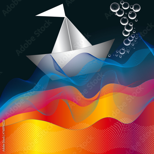 Hintergrund Papierschiff 3