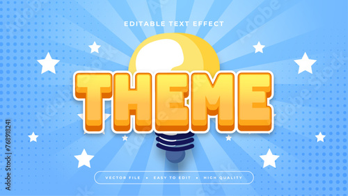 Blue yellow and white theme 3d editable text effect - font style