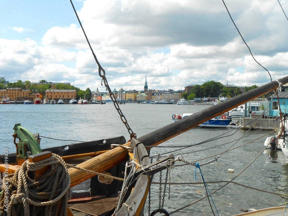 wooden boat in the harbor, Stockolm .Sweden wooden boat in the harbor, Stockolm .Sweden