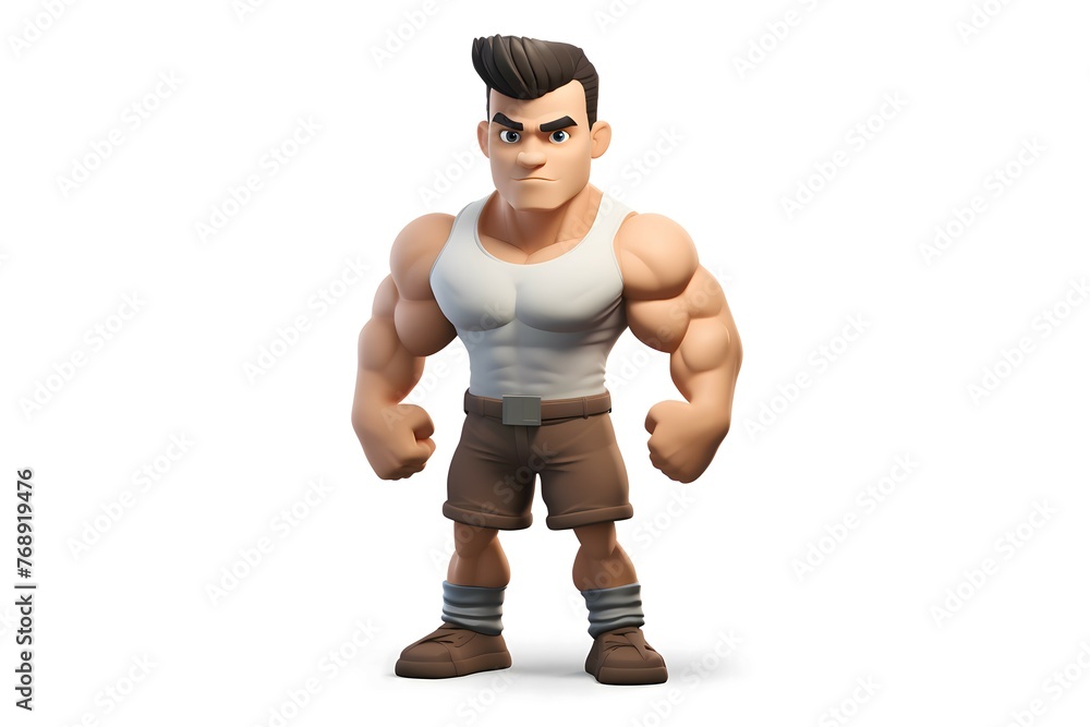 3d avatar of a bodybuilder, trainer on a white background. 3d avatar of a bodybuilder, trainer on a white background.