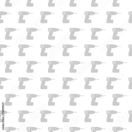Drill icon seamless pattern isolated on white background