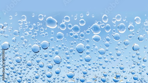 Aqua bubble bliss tranquil light blue water background with air droplets in liquid
