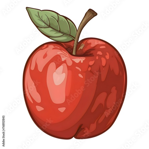 red apple isolated on white background  apple icon  red apple with leaf  apple illustration vector  apple fruit