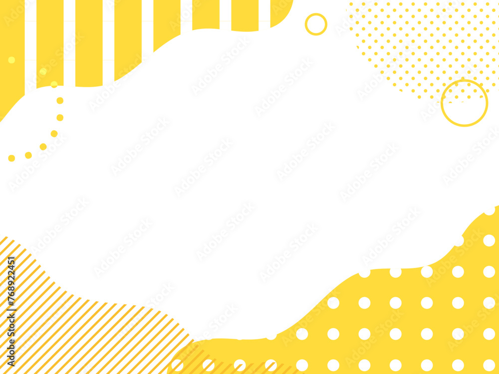 黄色のポップな曲線フレーム【SALE・キャンペーンバナー】