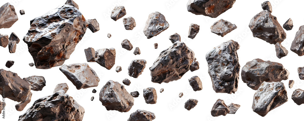 Flying asteroids cut out Flying asteroids cut out