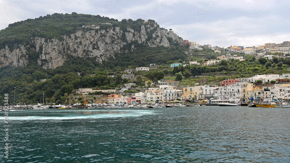 Cliffs of Capri Island in Campania Italy View From Sea