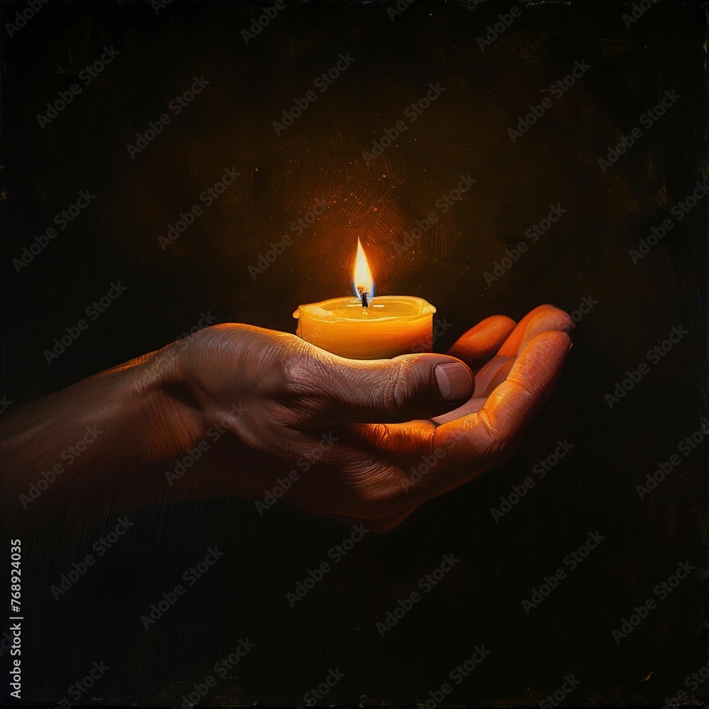 Hand Folded in Reverence Against a Backdrop of Darkness. Spiritual Connection Concept. Hand Folded in Reverence Against a Backdrop of Darkness. Spiritual Connection Concept.