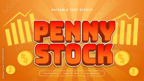 Red orange and yellow penny stock 3d editable text effect - font style