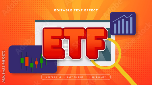 Colorful ETF 3d editable text effect - font style
