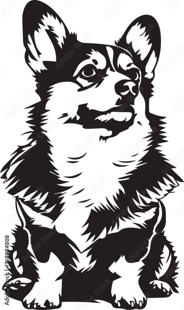 Obraz premium vector illustration of corgi dog
