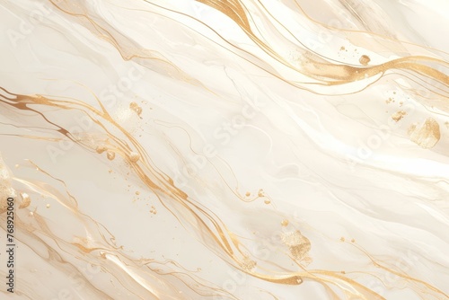 Gold and white marble swirls with golden accents