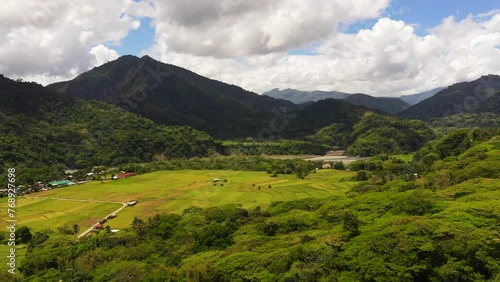 Wallpaper Mural Top view of agricultural land in the mountains among the jungle and rainforest. Philippines. Torontodigital.ca
