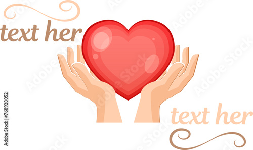 Heart in hands. The concept of helping people in difficult life situations. Supporting those in need, refugees and homeless people