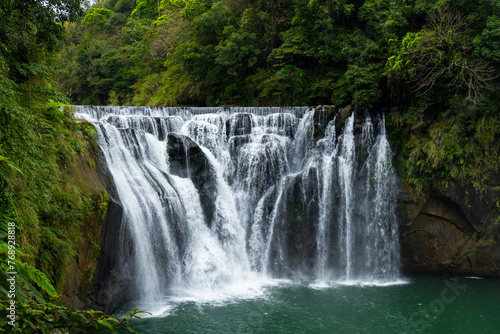 Beautiful Shifen waterfall in Pingxi at Taiwan