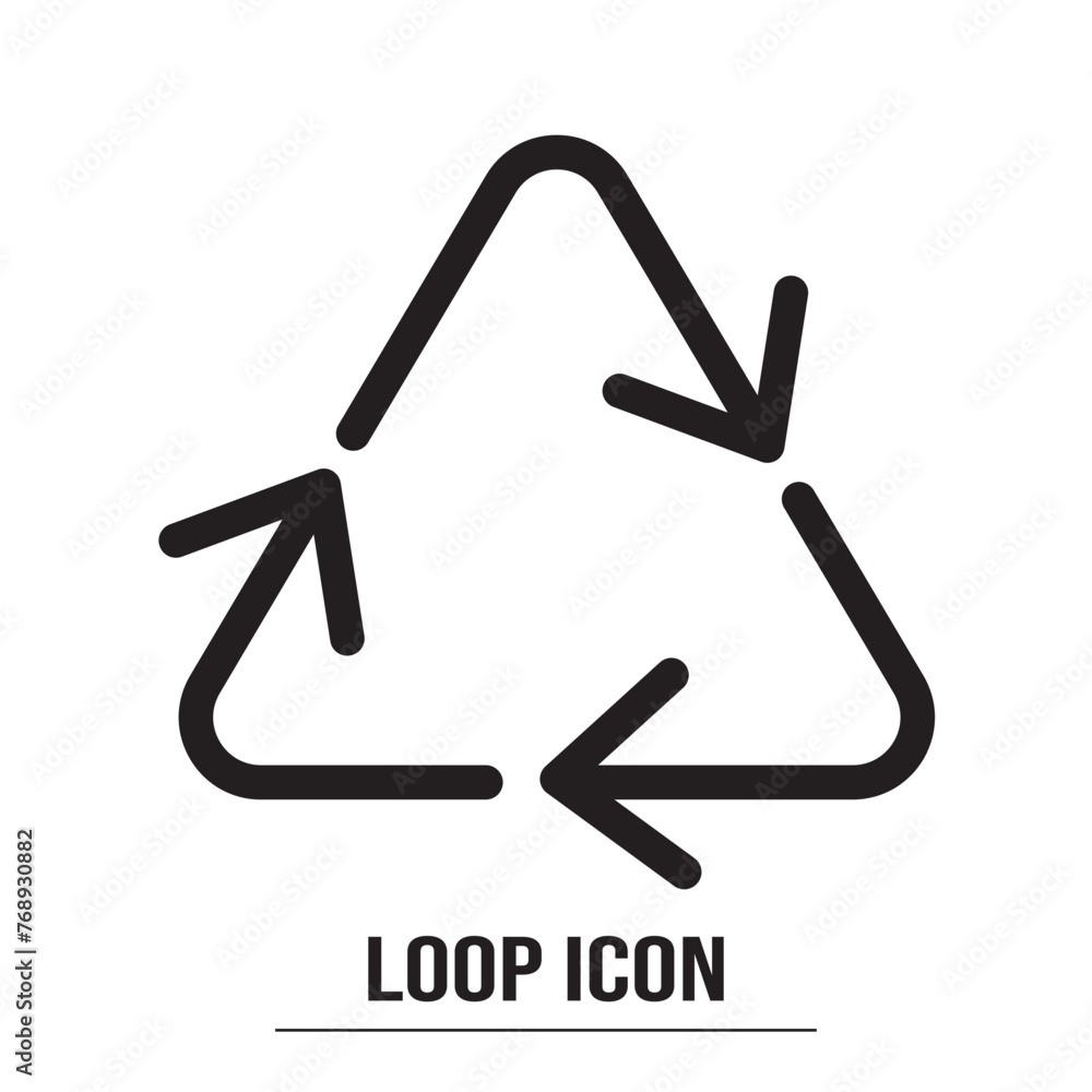 Arrow sign reload refresh rotation loop pictogram. Simple black icon on ...