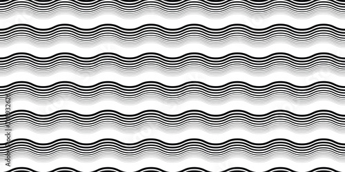 Seamless pattern, Waves stripes. Vector illustration. 