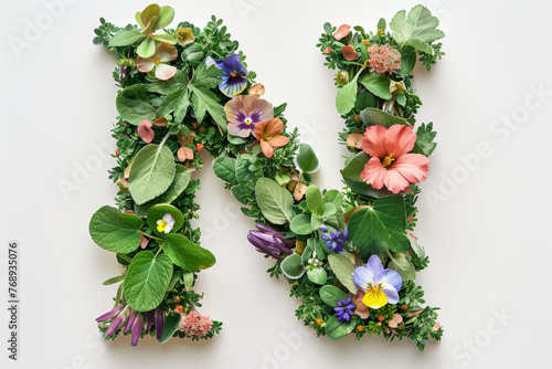 A lush corner border arrangement of various flowers and greenery on a white background, perfect for letter themed with flowers and greenery.
