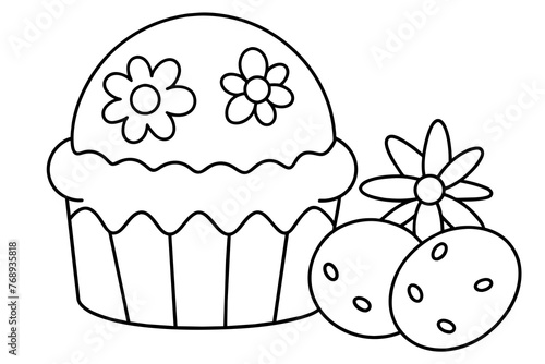 illustration of a easter egg cake 