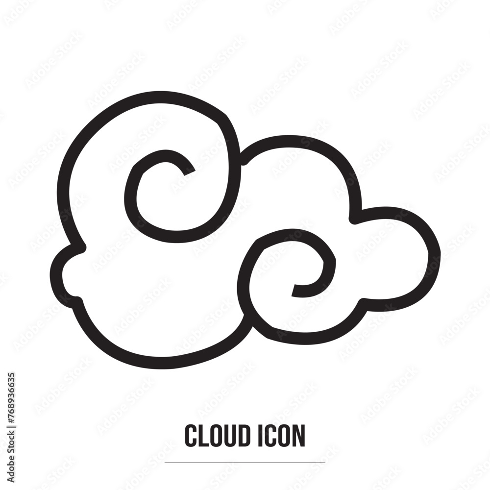Clouds line art icon. Storage solution element, databases, networking, software image, cloud and meteorology concept. Vector line art illustration isolated on white background in eps 10. Clouds line art icon. Storage solution element, databases, networking, software image, cloud and meteorology concept. Vector line art illustration isolated on white background in eps 10.