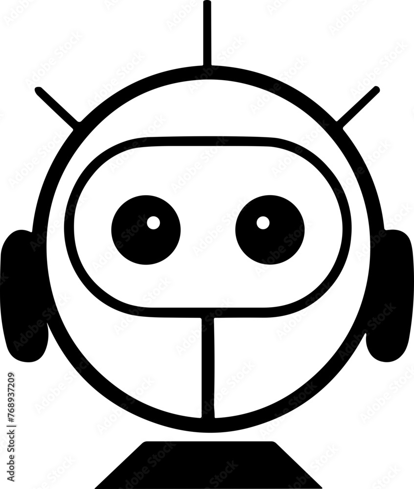 Simple chatbot vector robot isolated black icon Simple chatbot vector robot isolated black icon
