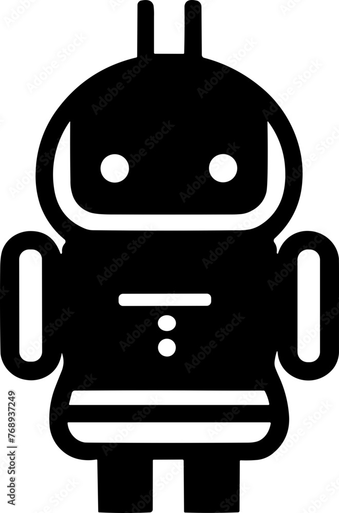 Simple chatbot vector robot isolated black icon Simple chatbot vector robot isolated black icon