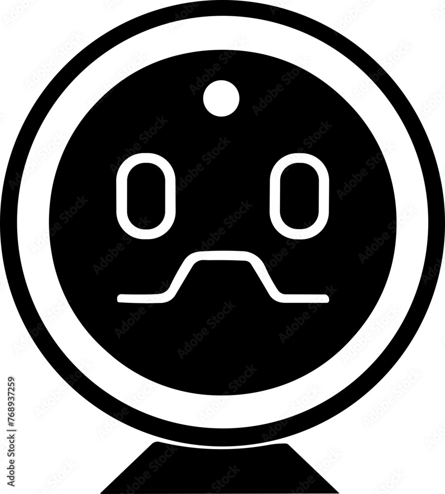 Simple chatbot vector robot isolated black icon Simple chatbot vector robot isolated black icon