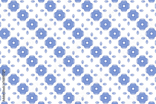 Beautiful blue floral seamless pattern. Botanical digital paper