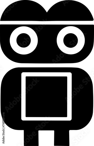 Simple chatbot vector robot isolated black icon