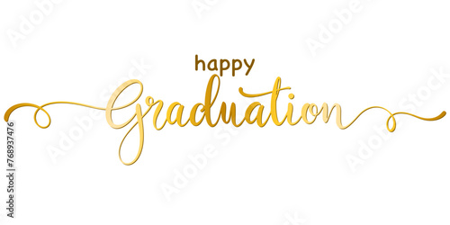 Hand Drawn Happy Graduation lettering vector Illustration isolated on transparent background