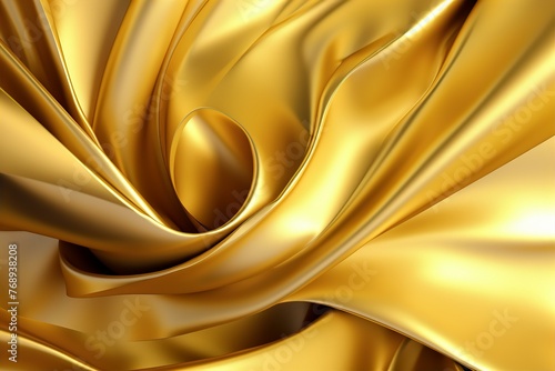 silk, texture, satin, gold, wave, design, fabric, golden, yellow, material