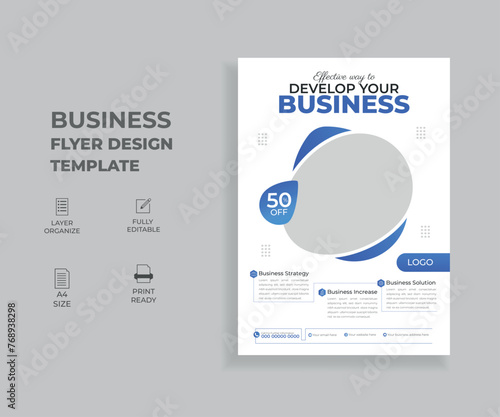 Business flyer design, modern and creative corporate flyer template, digital marketing agency a4 flyer, leaflet, poster, annual report cover with print ready.