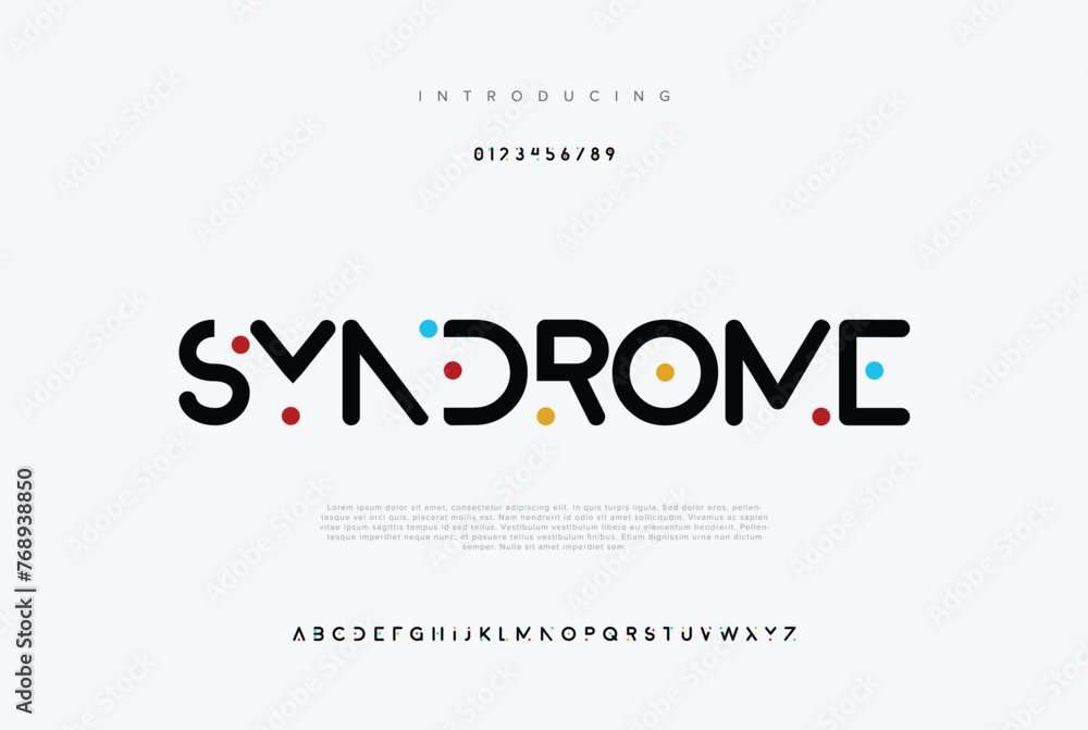 Syndrome, modern abstract digital alphabet font minimal technology typography creative urban sport font