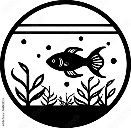 Simple fishbowl isolated black icon