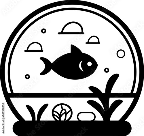 Simple fishbowl isolated black icon