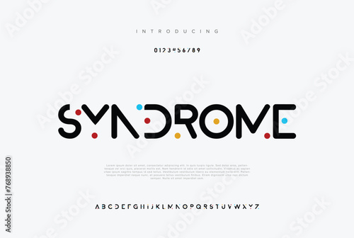 Syndrome, modern abstract digital alphabet font minimal technology typography creative urban sport font