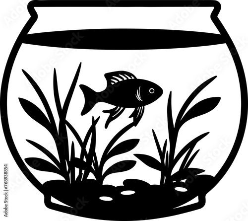 Simple fishbowl isolated black icon