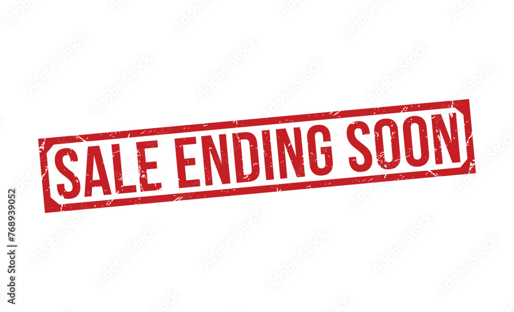 Sale ending soon Red Rubber Stamp vector design. Sale ending soon Red Rubber Stamp vector design.