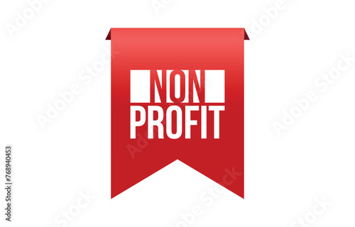 non profit red vector banner illustration isolated on white background