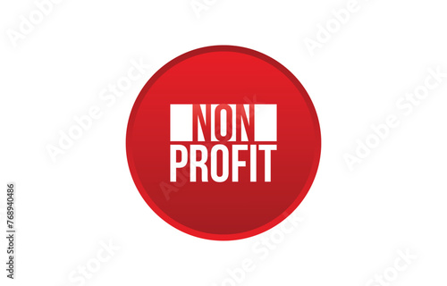 non profit red vector banner illustration isolated on white background