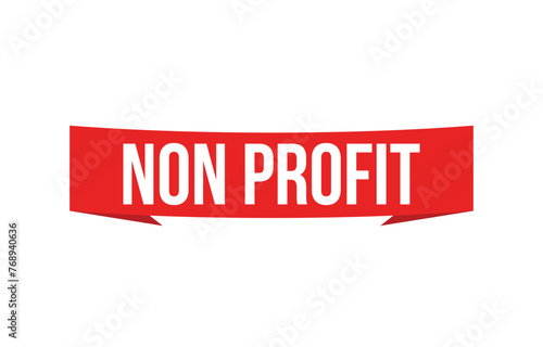 non profit red vector banner illustration isolated on white background