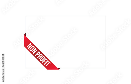 non profit red vector banner illustration isolated on white background