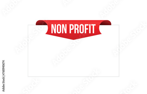 non profit red vector banner illustration isolated on white background