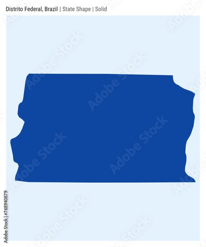 Distrito Federal, Brazil. Simple vector map. State shape. Solid style. Border of Distrito Federal. Vector illustration.