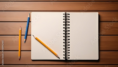 notebook and pencil