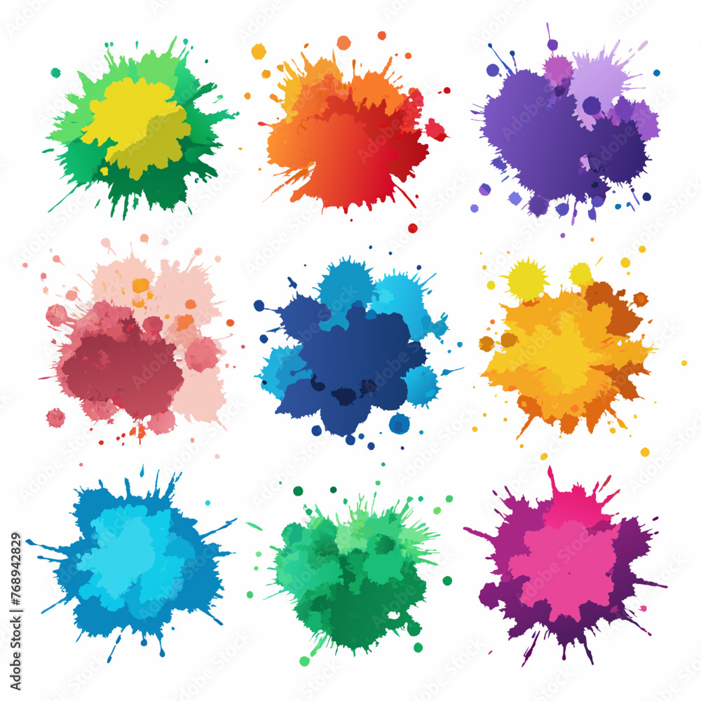 set of colorful splashes set of colorful splashes