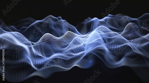 A conceptual visualization of sound waves from a white noise machine illustrating the technology used to promote better sleep patterns