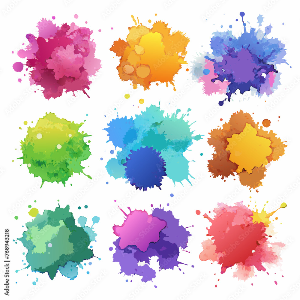 set of colorful splashes set of colorful splashes