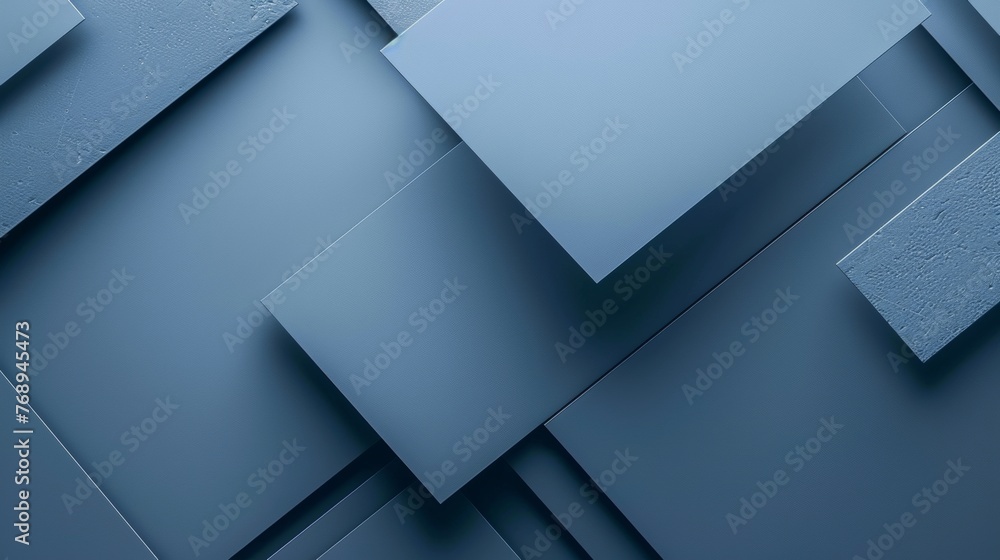 Geometric abstraction in blue hues for modern design inspiration. Sleek and textured geometric shapes on a blue background. - obrazy, fototapety, plakaty 