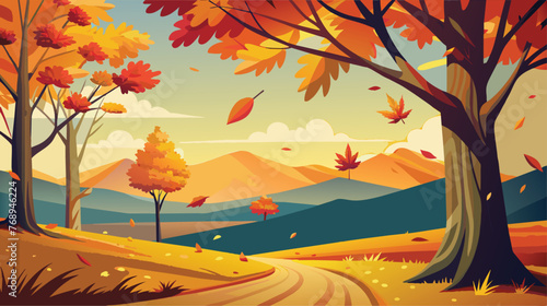 Autumn Splendor in a Peaceful Countryside